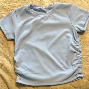 Salt Project- Refine Ribbed Cinched Baby Tee- Daydream Blue- size XL